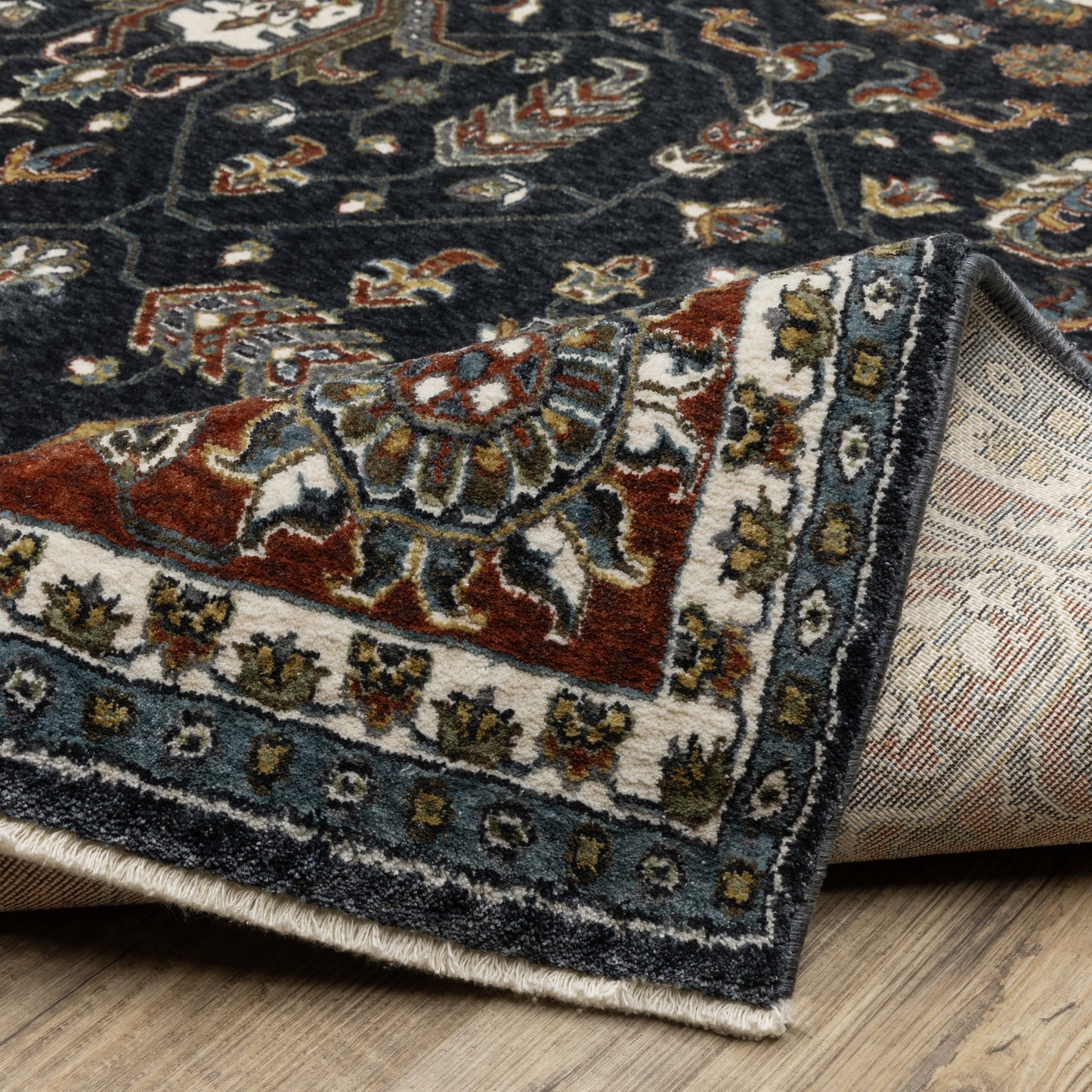 Oriental Weavers Vivian  Navy Rust Traditional