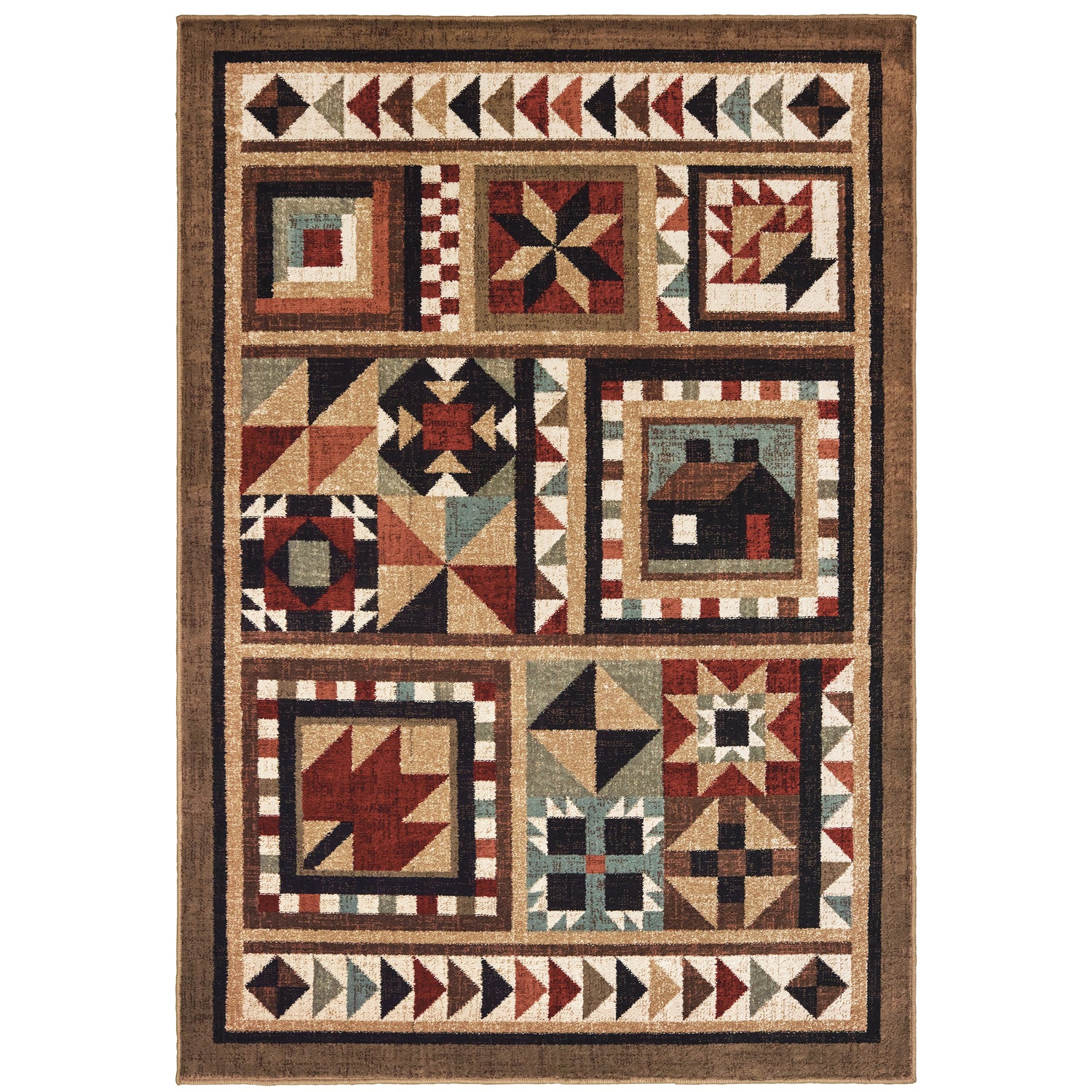 Oriental Weavers Woodlands  Brown Multi Cabin/Lodge