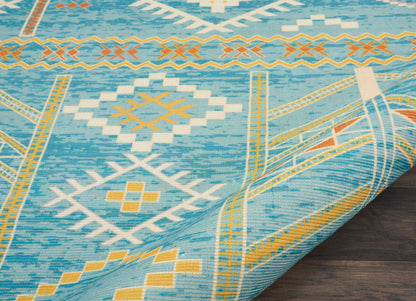 Nourison Home Madera  Sky Blue  Transitional