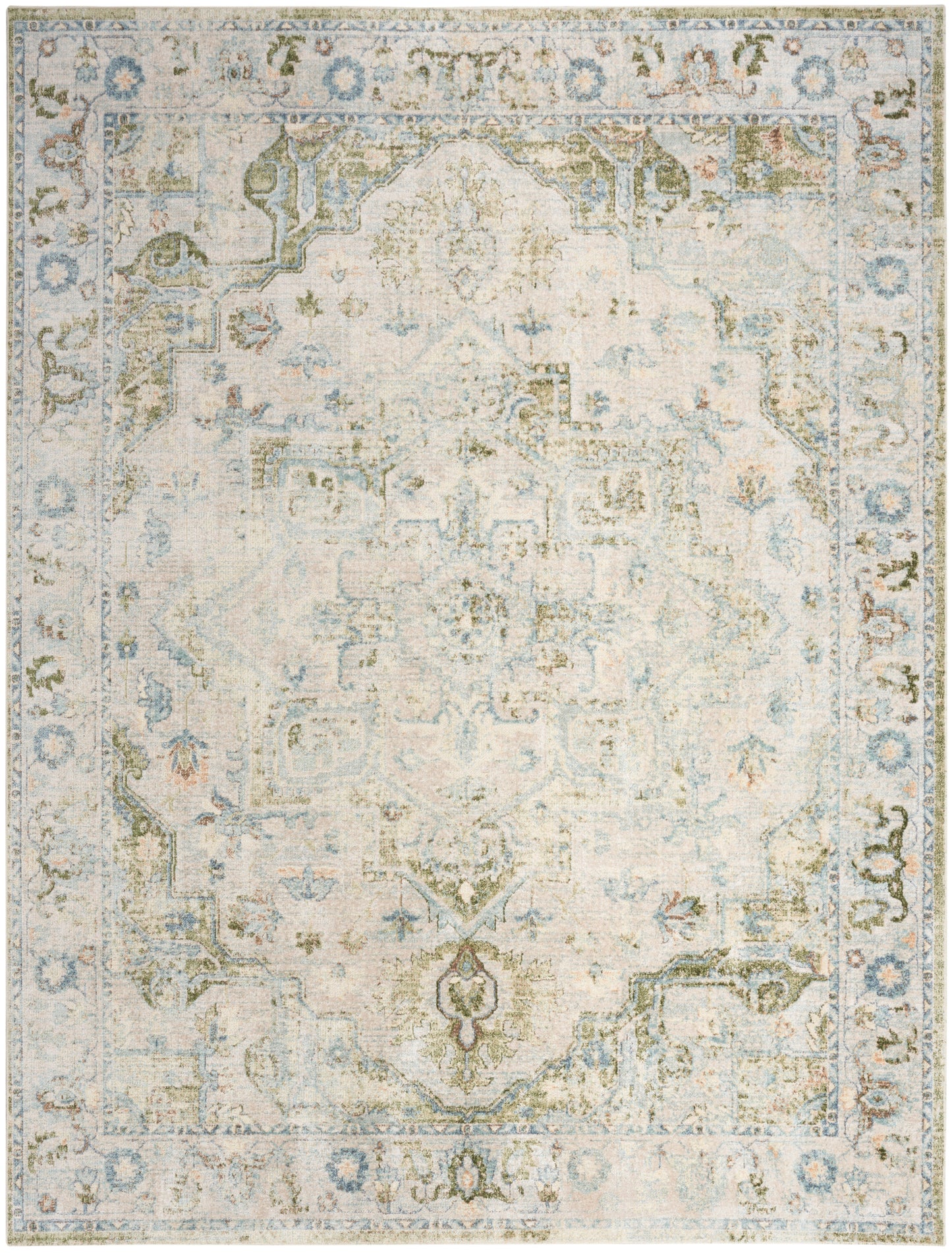Nourison Home Astra Machine Washable  Blue Green  Traditional