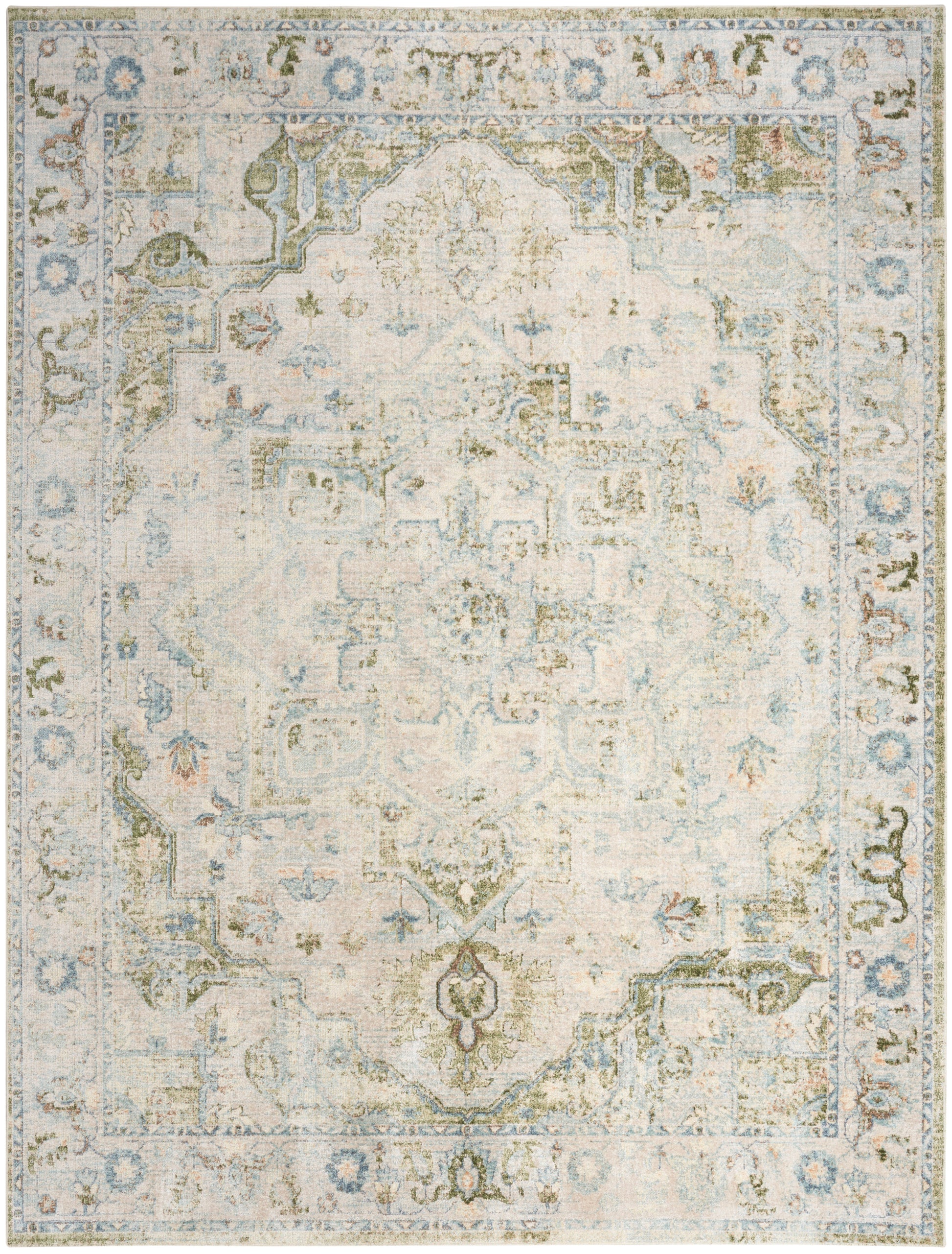 Nourison Home Astra Machine Washable  Blue Green  Traditional