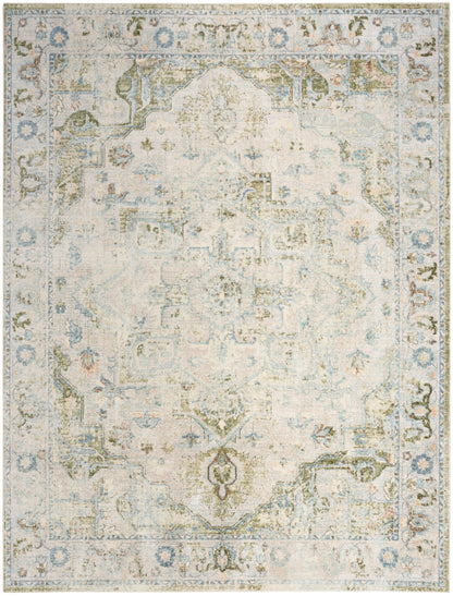 Nourison Home Astra Machine Washable  Blue Green  Traditional