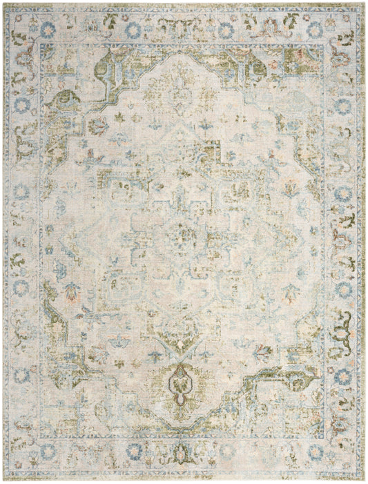 Nourison Home Astra Machine Washable  Blue Green  Traditional