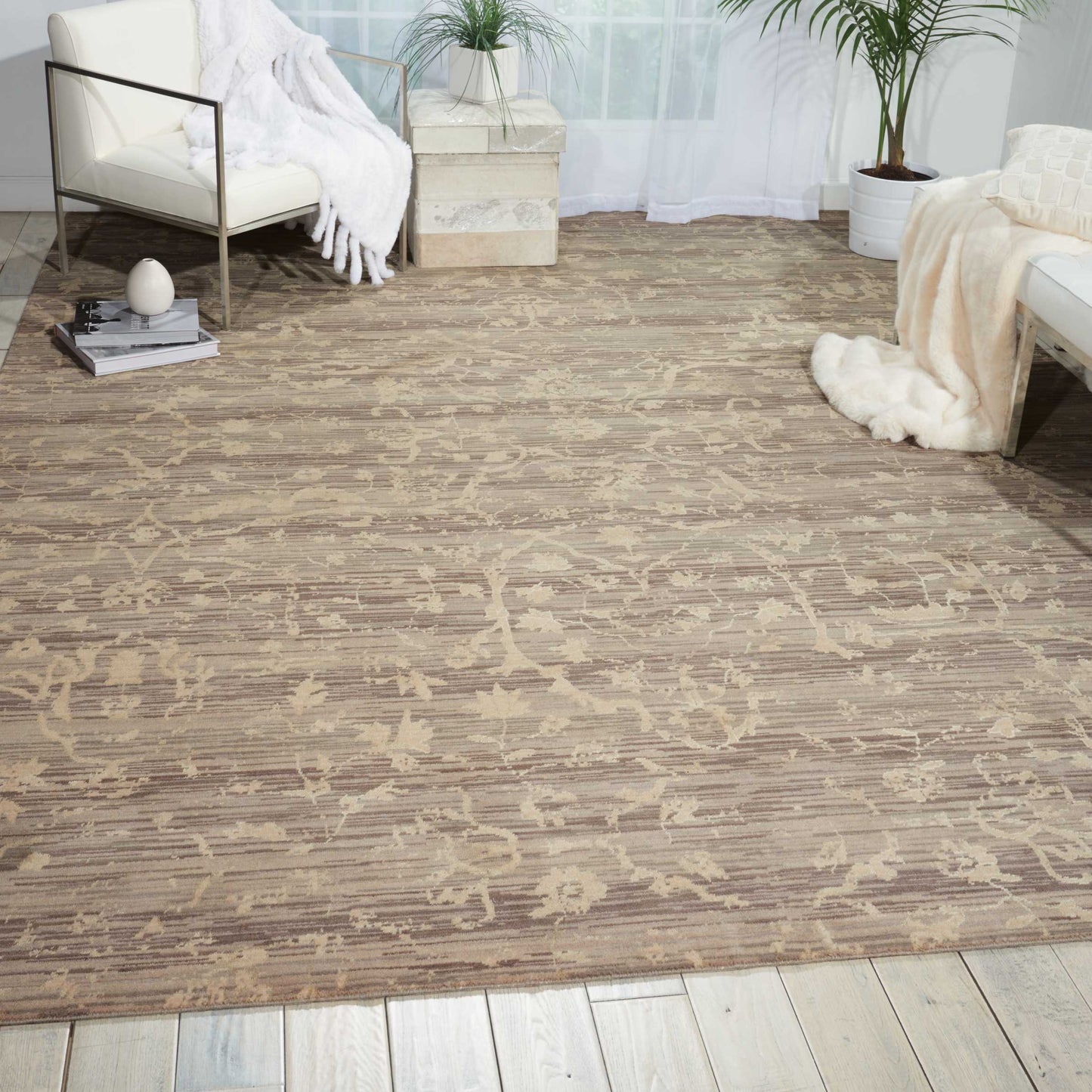 Nourison Home Silk Elements  Taupe  Traditional