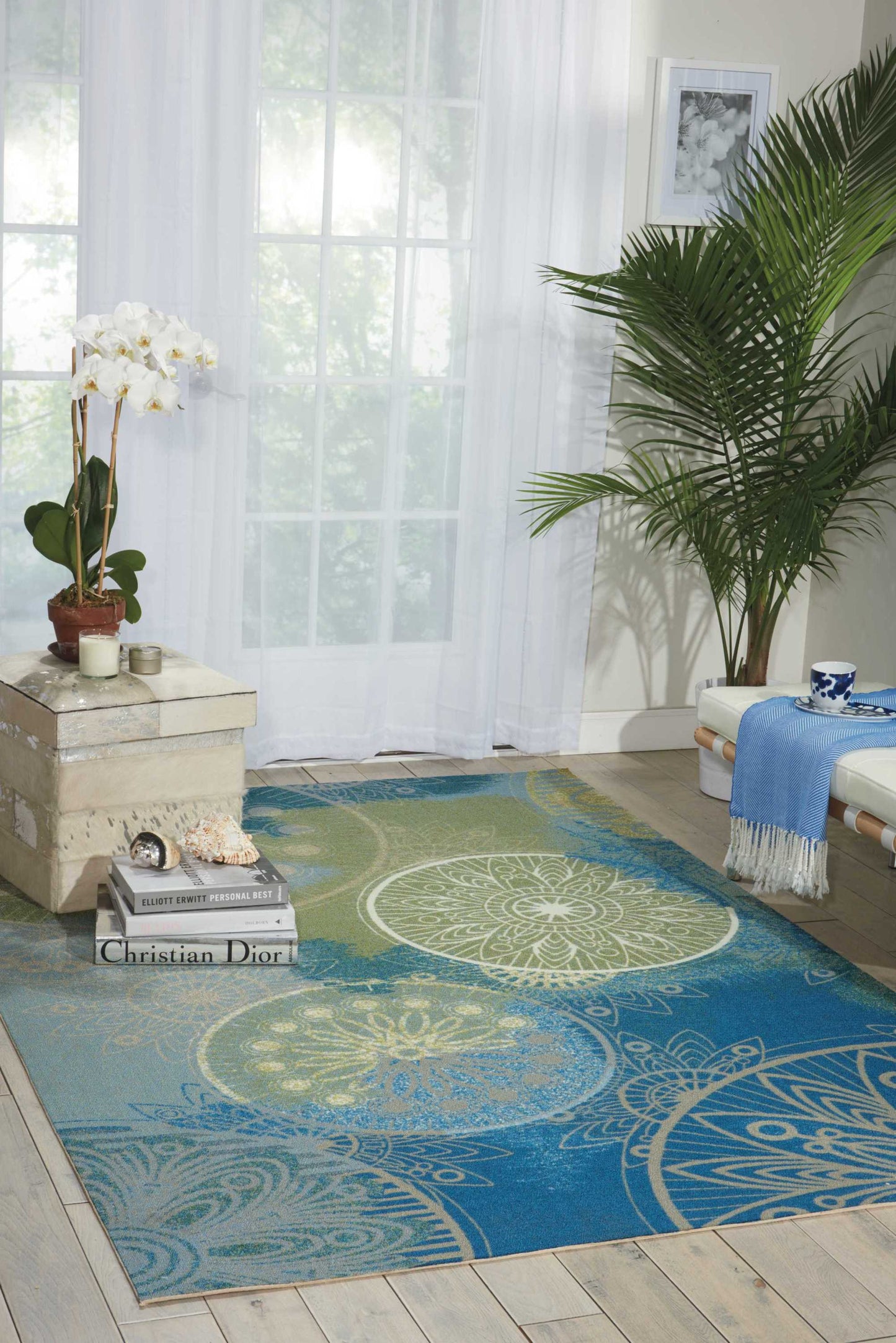 Nourison Home Home & Garden  Blue  Contemporary