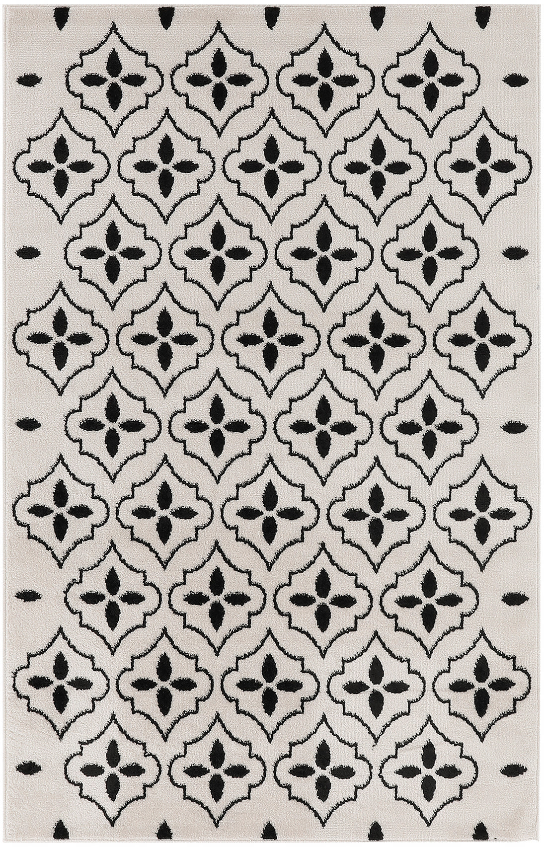 Nourison Home Nourison Essentials NRE04 Ivory Black Contemporary Power-loomed Rug