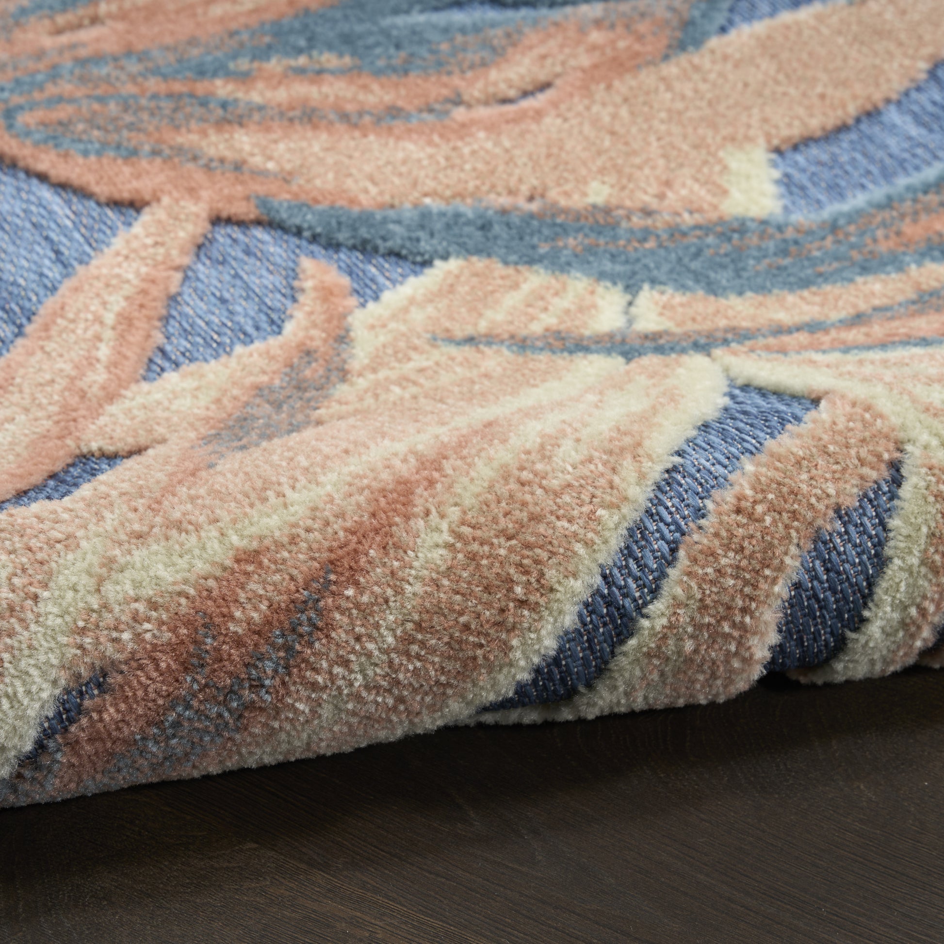 Nourison Home Aloha  Blue Rose  Contemporary