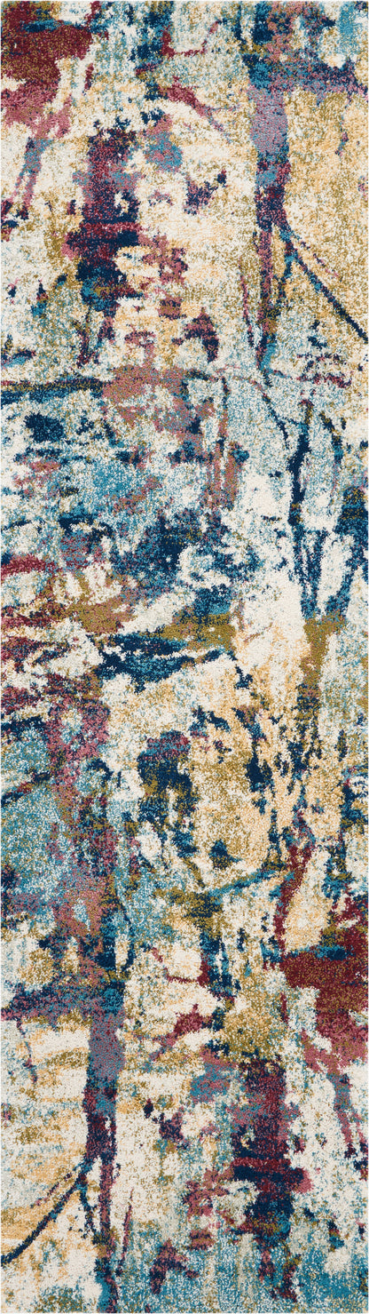 Nourison Home Fusion FSS10 Cream Multicolor Contemporary Power-loomed Rug