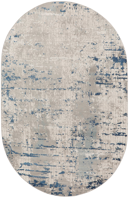 Nourison Home Quarry QUA01 Ivory Grey Blue Contemporary Power-loomed Rugs