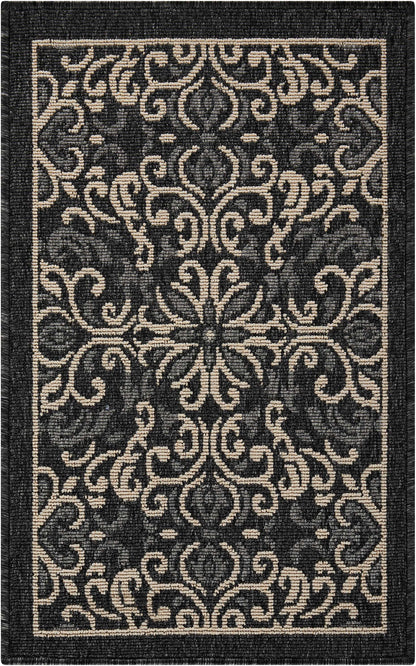Nourison Home Caribbean CRB12 Charcoal Transitional Power-loomed Rug