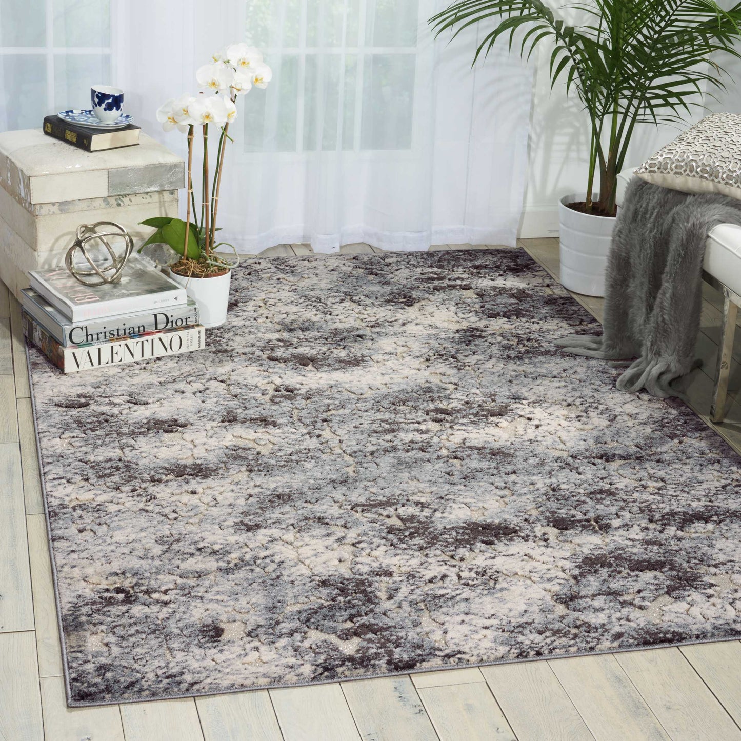 Michael Amini Gleam  Ivory Slate  Contemporary