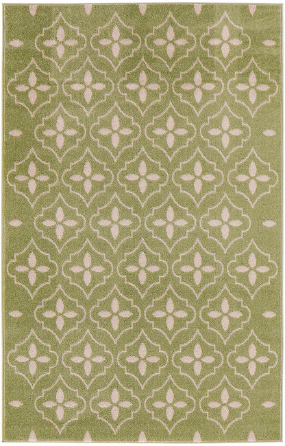 Nourison Home Nourison Essentials NRE04 Green Ivory Contemporary Power-loomed Rug