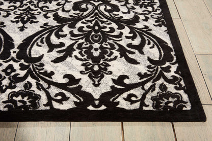 Nourison Home Damask  Black White  Traditional