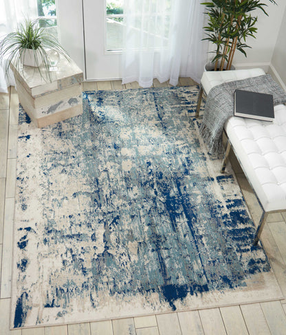 Nourison Home Maxell  Ivory Blue  Contemporary