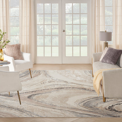 Nourison Home Splash  Cream Grey  Contemporary