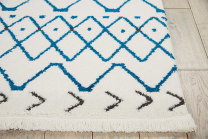 Nourison Home Kamala  White Blue  Contemporary