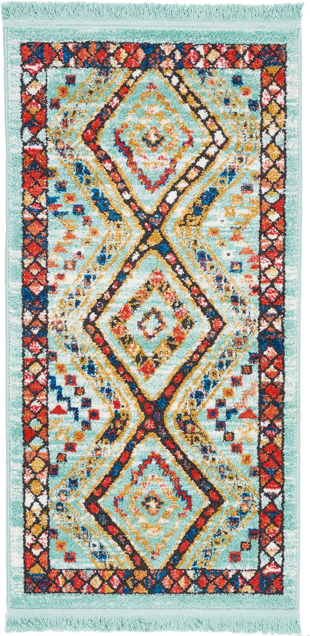 Nourison Home South Western NAV02 Aqua Transitional Power-loomed Rug
