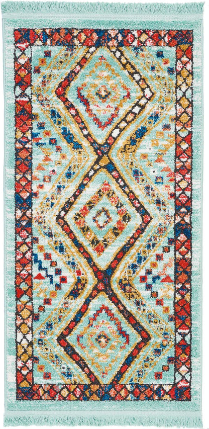 Nourison Home South Western NAV02 Aqua Transitional Power-loomed Rug