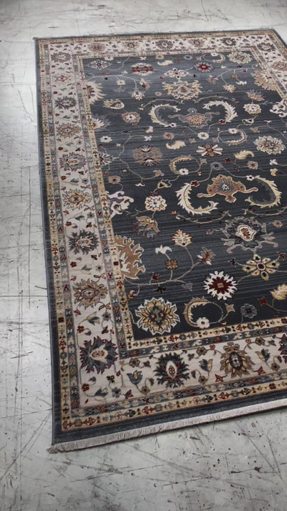 Artisan Amy  Gray Ivory Traditional Machinemade Rug