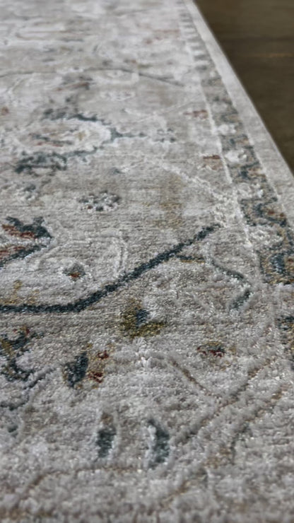 Feizy Pasha 39M6F Beige Blue Transitional/Bohemian & Eclect Machinemade Rug