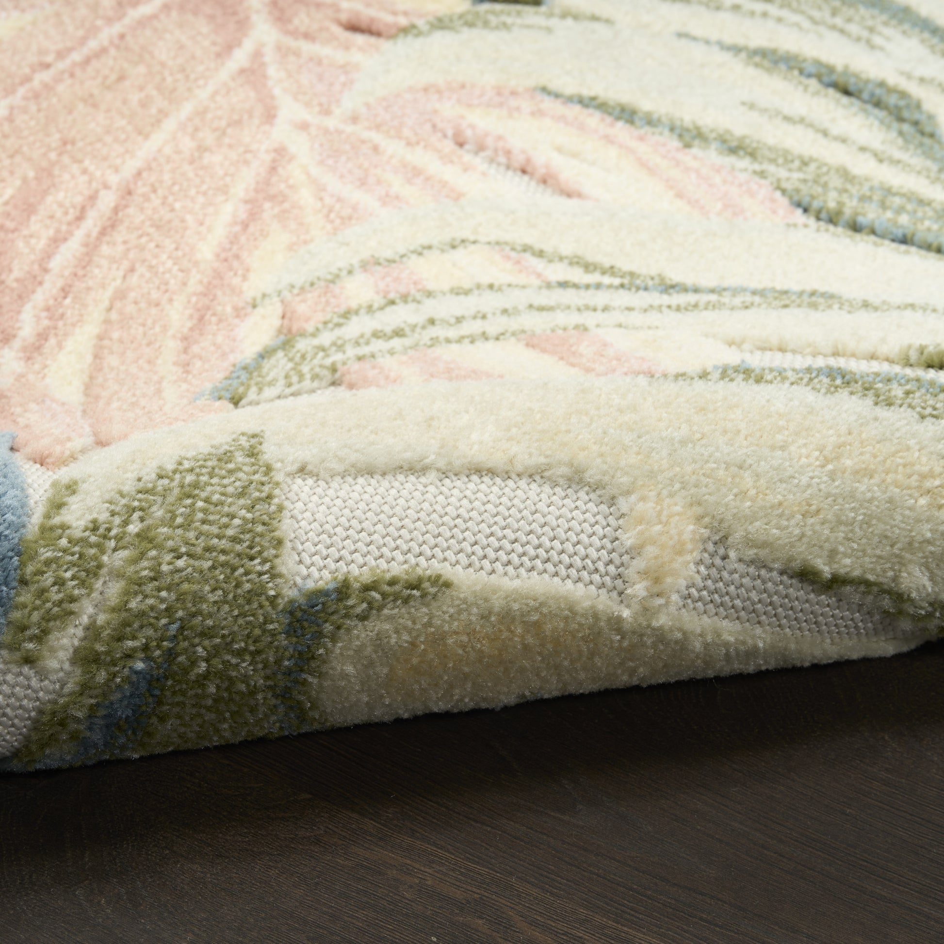 Nourison Home Aloha  Ivory Green  Contemporary