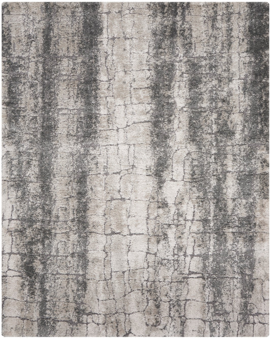 Nourison Home Dreamy Shag  Ivory Charcoal  Contemporary