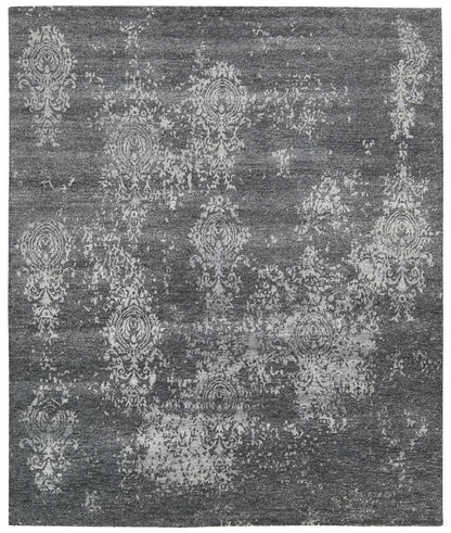 Nourison Home Silk Shadows SHA14 Graphite Transitional Knotted Rug