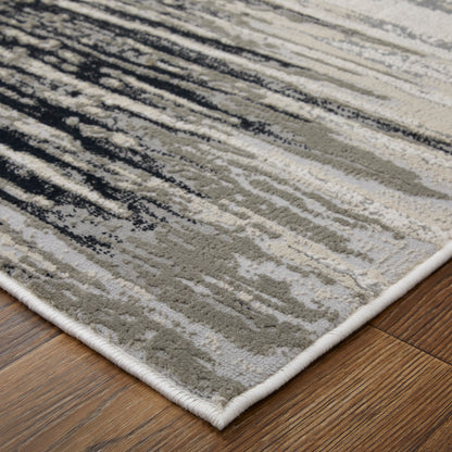 Feizy Micah 39LRF Black Silver Modern/Scandinavian/Farmhouse Machine Woven Rug - Rugs - Feizy - Atlanta Designer Rugs