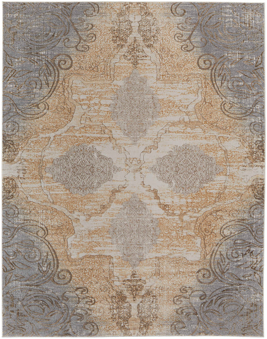 Feizy Celene  Beige Gray Traditional/Vintage/Cottage
