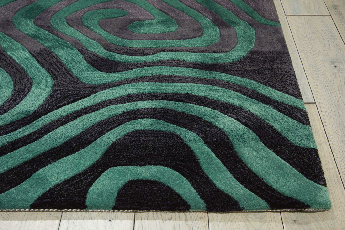 Nourison Home Contour  Smoke Teal  Contemporary