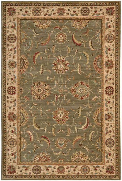 Nourison Home Living Treasures LI04 Green Traditional Loom-woven Rug