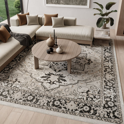 Nourison Home Dekor  Ivory Charcoal  Traditional
