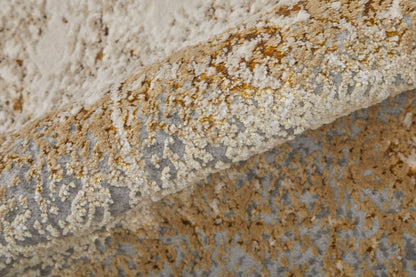 Feizy Aura 39LNF Gold Gray Abstract Machine Woven Rug - Rugs - Feizy - Atlanta Designer Rugs