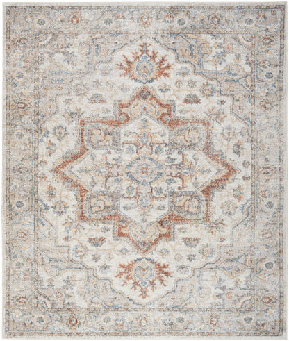 Nourison Home Astra Machine Washable ASW12 Grey Multicolor Traditional Power-loomed Rug