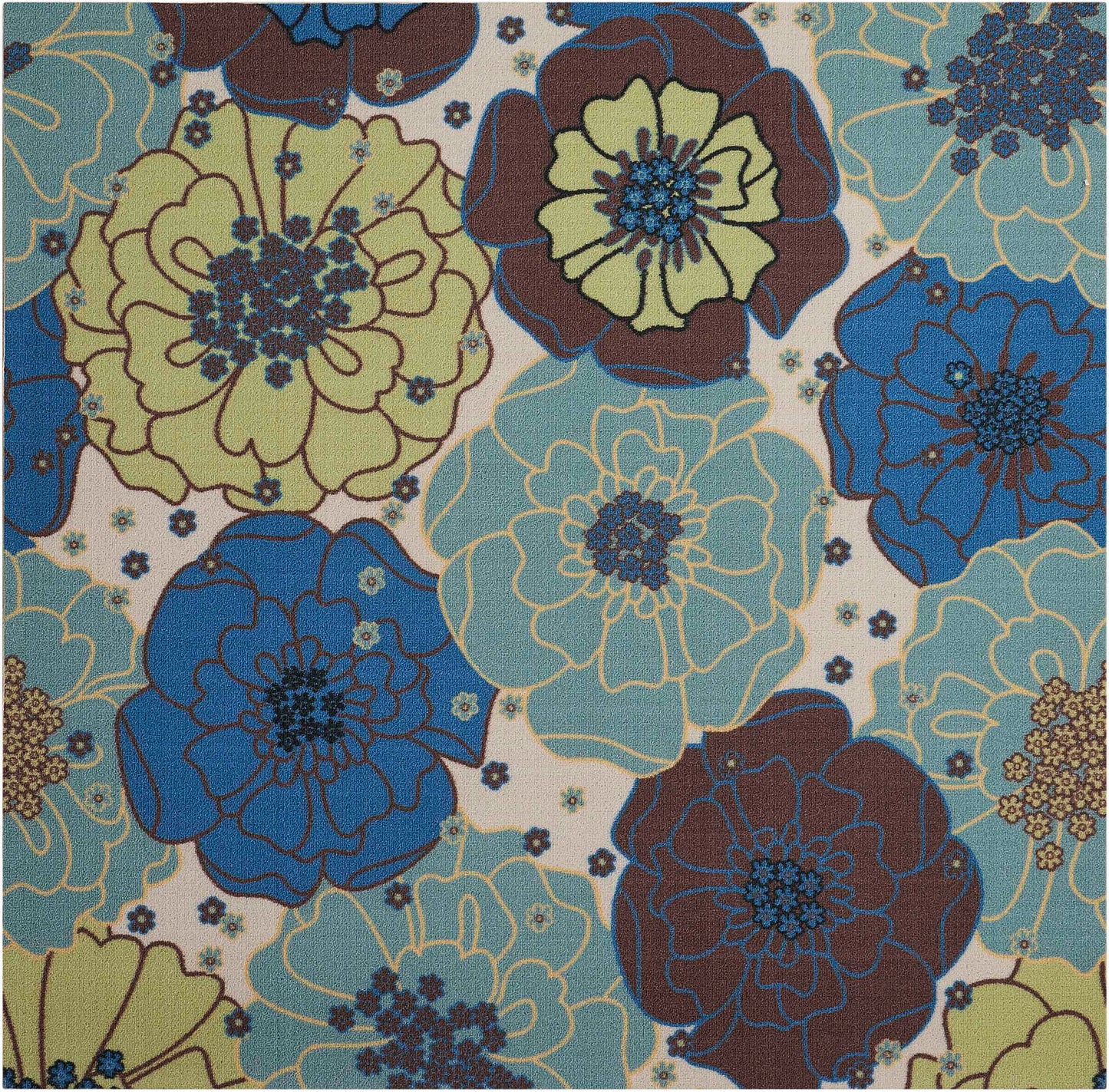 Nourison Home Home & Garden RS021 Light Blue Contemporary Power-loomed Rug