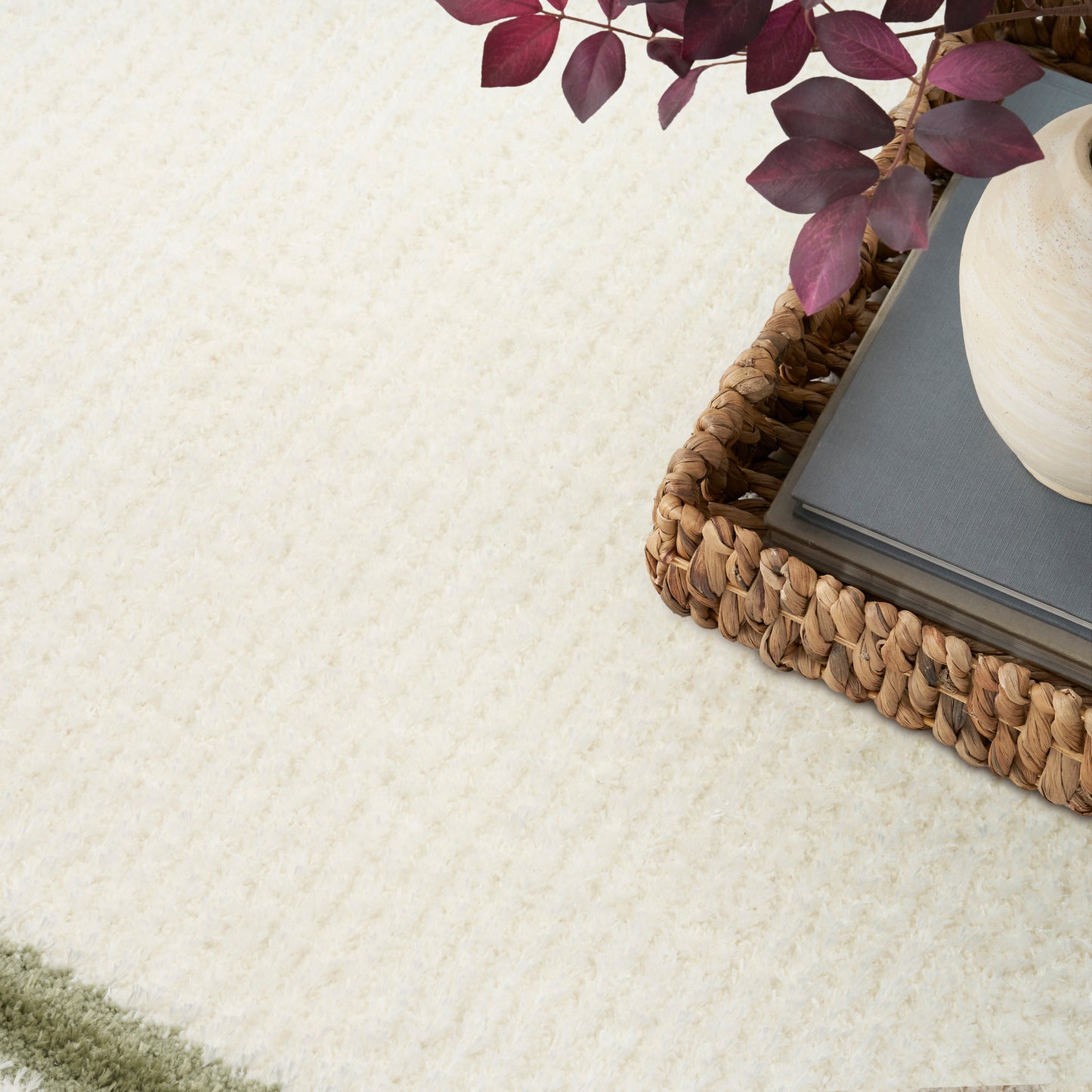 Nourison Home Pacific Shag  Ivory Green  Contemporary