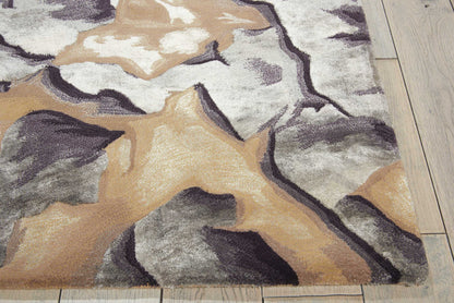 Nourison Home Prismatic  Beige Silver  Contemporary