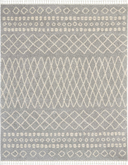 Nourison Home Moroccan Shag MRS02 Silver Transitional Power-loomed Rug