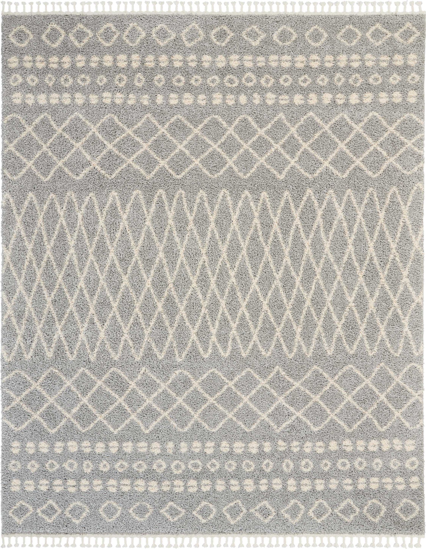 Nourison Home Moroccan Shag MRS02 Silver Transitional Power-loomed Rug