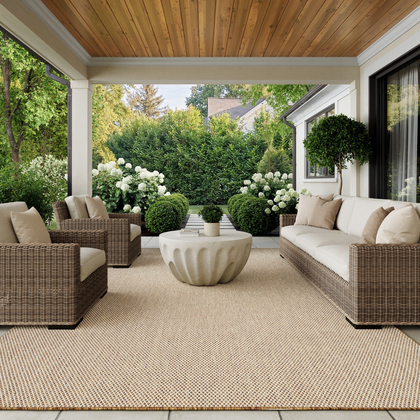 Nourison Home Courtyard  Jute Ivory  Contemporary