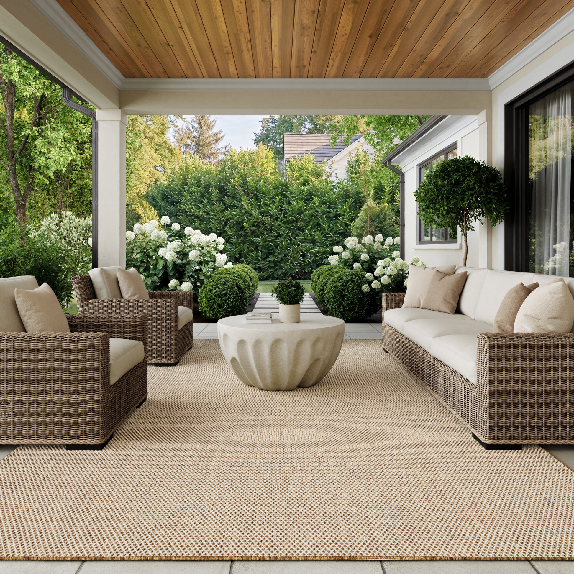 Nourison Home Courtyard  Jute Ivory  Contemporary