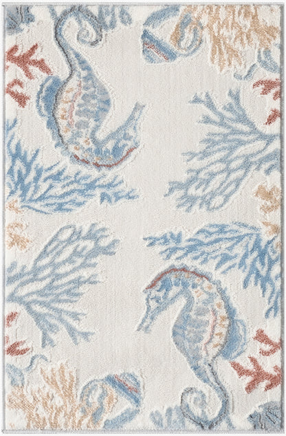 Nourison Home Seaside SDS03 Ivory Multicolor Contemporary Power-loomed Rug