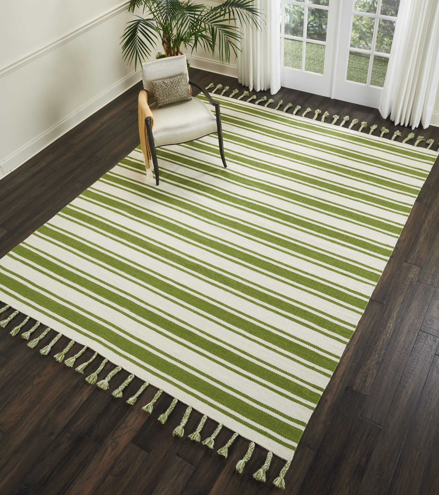 Nourison Home Rio Vista  Ivory Green  Contemporary