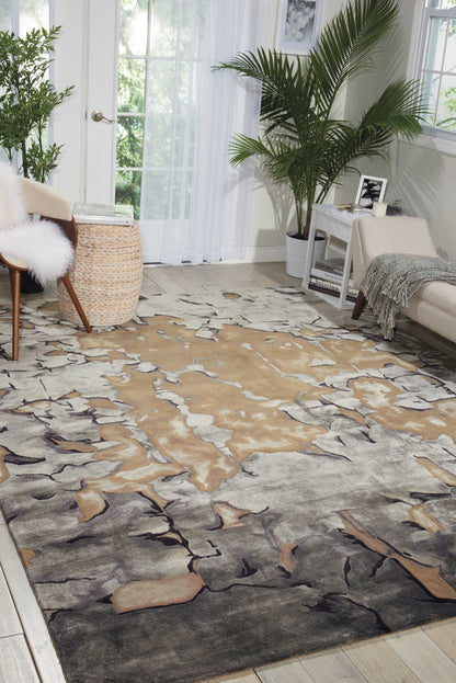 Nourison Home Prismatic  Beige Silver  Contemporary
