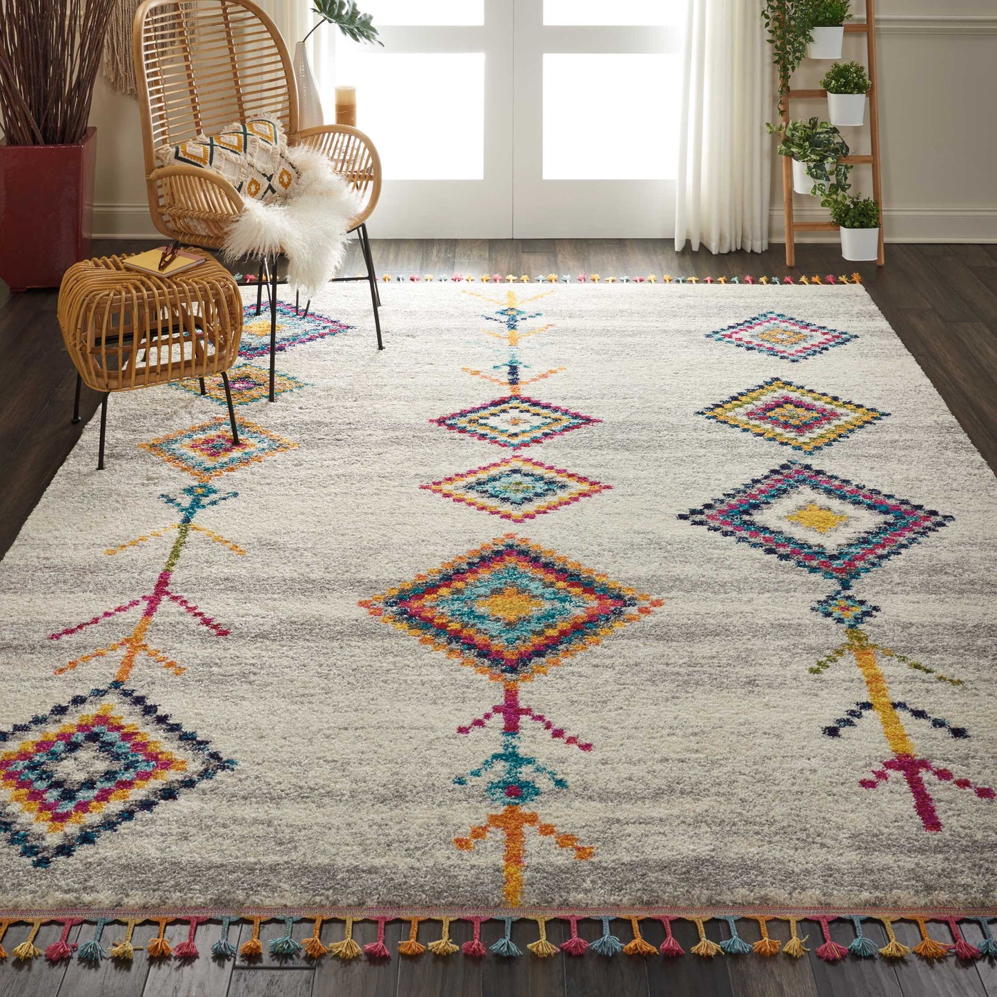 Nourison Home Nomad  Cream Grey  Transitional