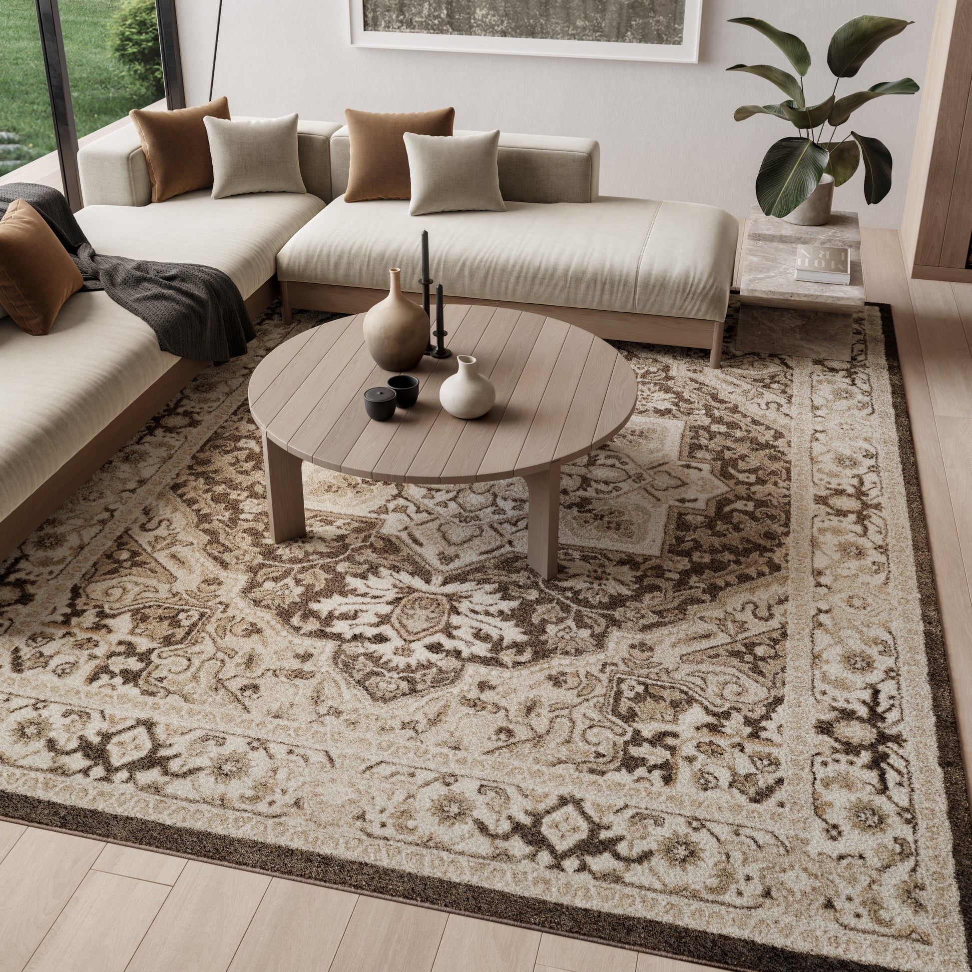 Nourison Home Dekor  Brown Ivory  Traditional
