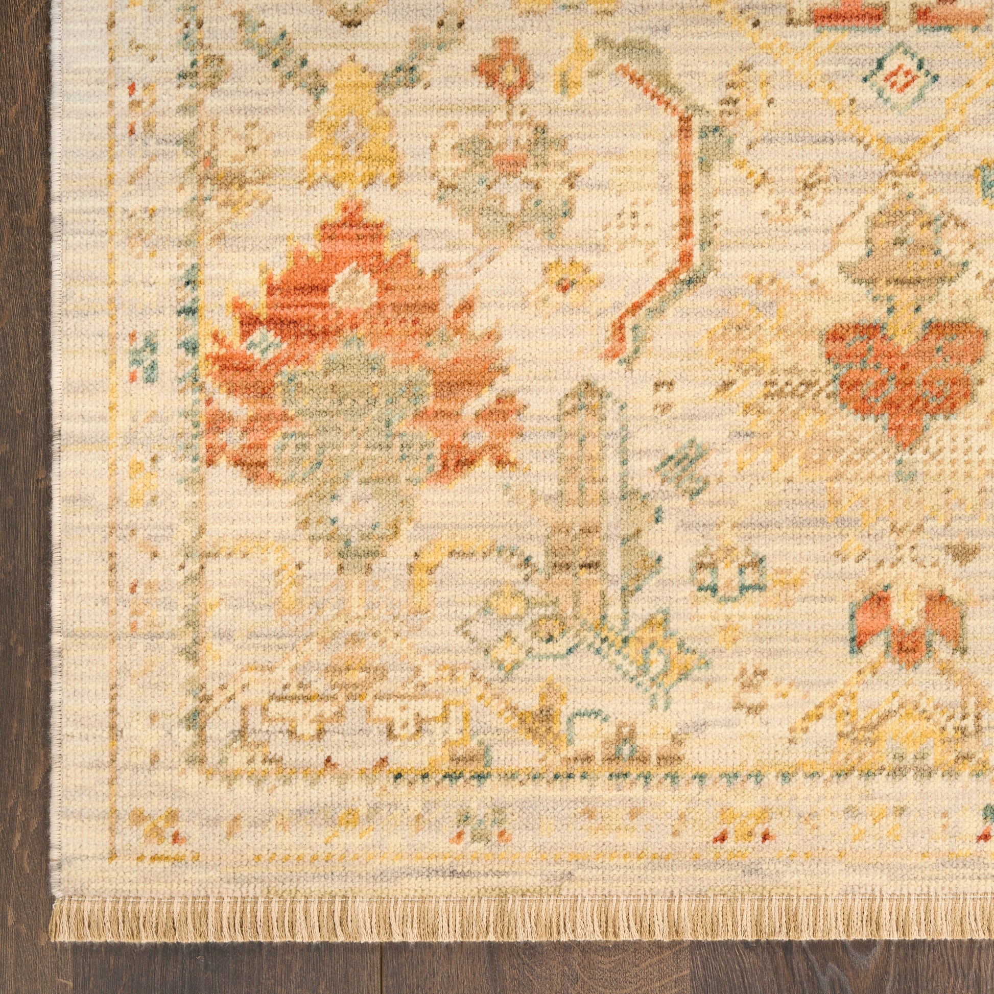 Nourison Home Antique Bloom  Taupe Multicolor  Traditional