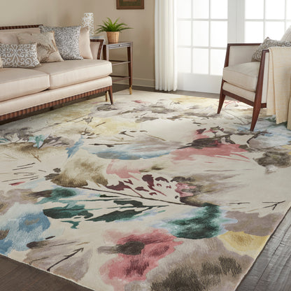 Nourison Home Prismatic  Beige Multicolor  Contemporary