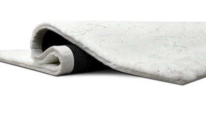 American Cover Design Rabbit Fur Bunny White Silver Modern Machine Woven Rug