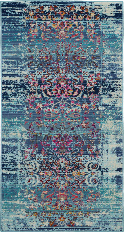 Nourison Home Vintage Kashan VKA02 Blue Traditional Power-loomed Rug